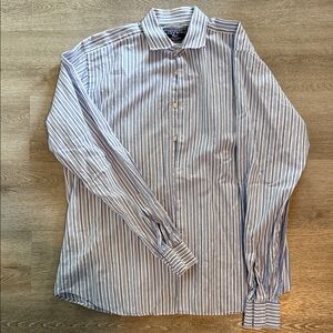 Charles Tyrwhitt White and Blue Striped Dress Shirt